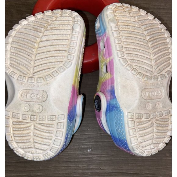 Crocs Unisex Shoes Kids 4C Classic Tie Dye Graphic Slip- on Clogs 205451 - Picture 9 of 11